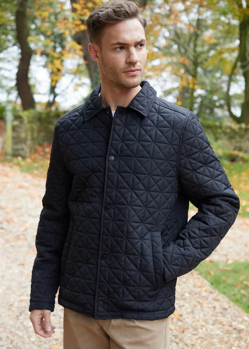 Threadbare Black Lightweight Collared Quilted Jacket - S Image 5