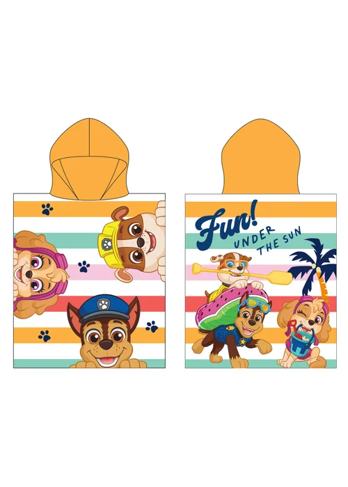 Paw Patrol Yellow Sunny Stripe Poncho - One Size Image 5
