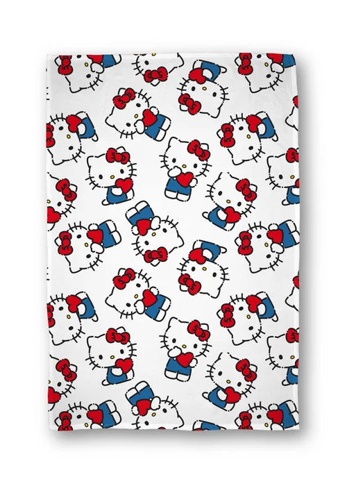Hello Kitty White Heartheld Fleece Throw - One Size Image 5