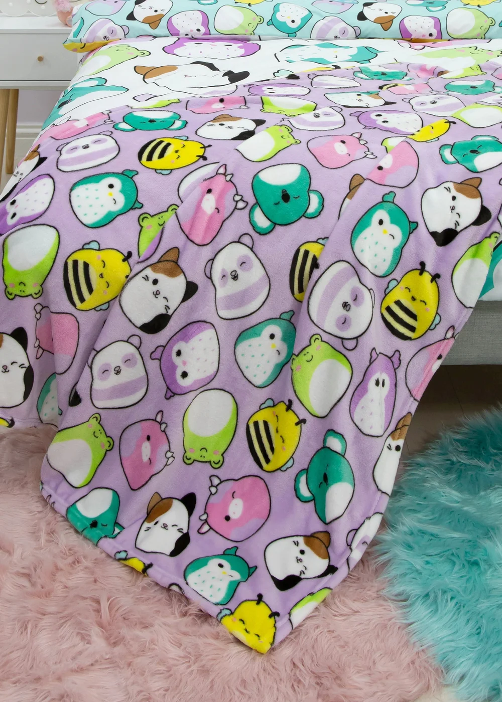 Squishmallows Purple Playful Fleece Colorful Throw - One Size Image 2
