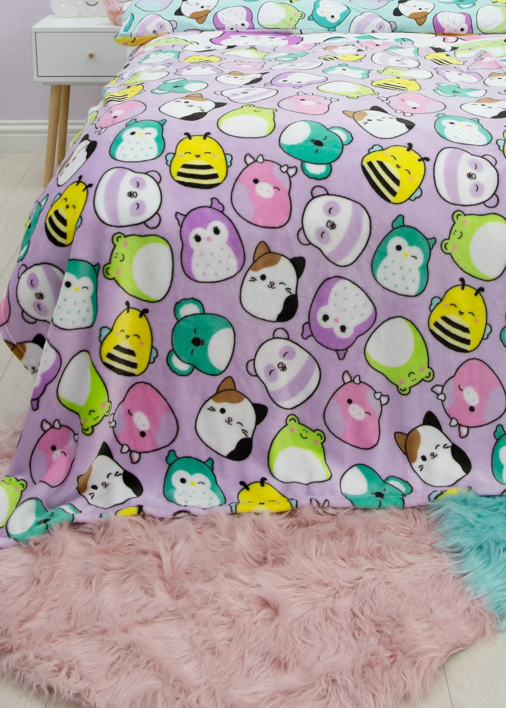 Squishmallows Purple Playful Fleece Colorful Throw - One Size Image 3