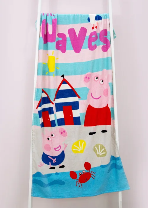 Peppa Pig Blue Waves Beach Pool Towel - One Size Image 4