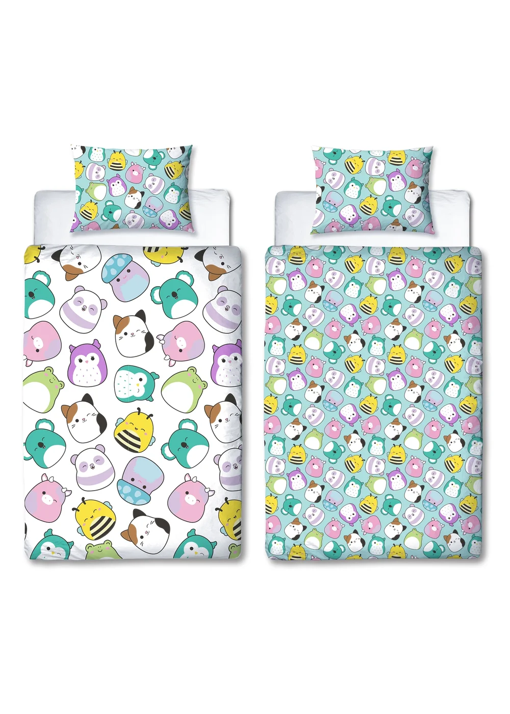 Squishmallows White Happy Brushed Microfiber Duvet Cover Set - Single Image 5