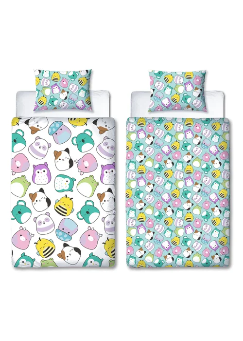 Squishmallows White Happy Brushed Microfiber Duvet Cover Set - Single Image 5