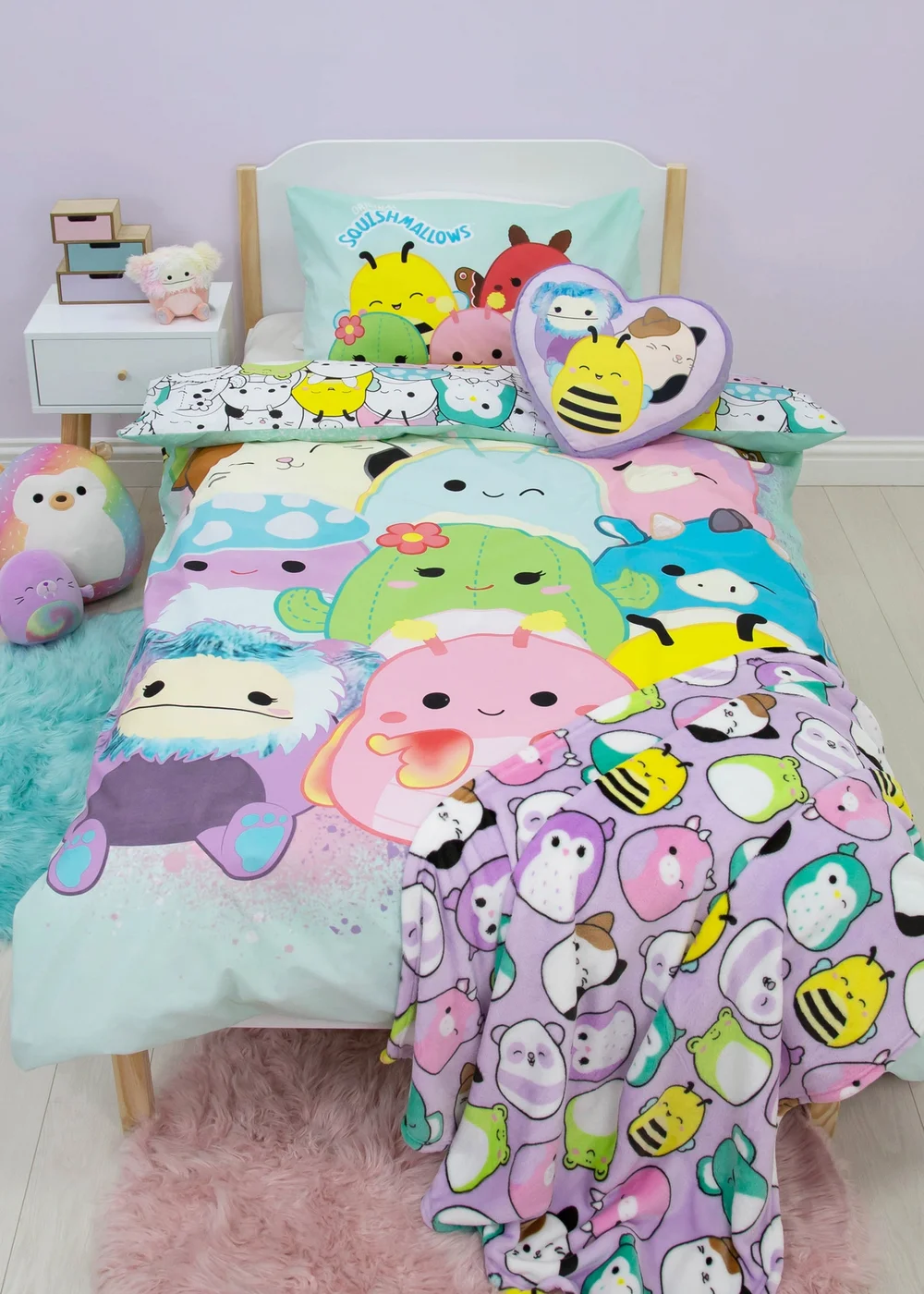 Squishmallows Multi Flash Polycotton Duvet Cover Set - Single Image 1