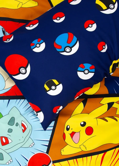 Pokemon Blue Retro Brushed Microfibre Duvet Cover Set - Single Image 4