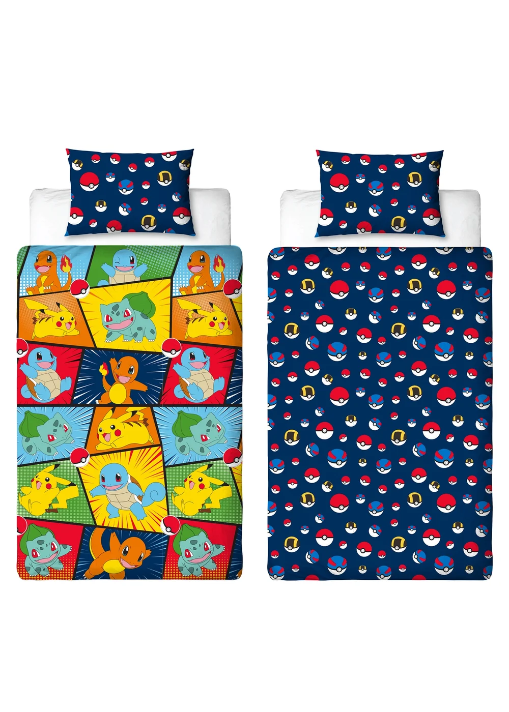Pokemon Blue Retro Brushed Microfibre Duvet Cover Set - Single Image 5