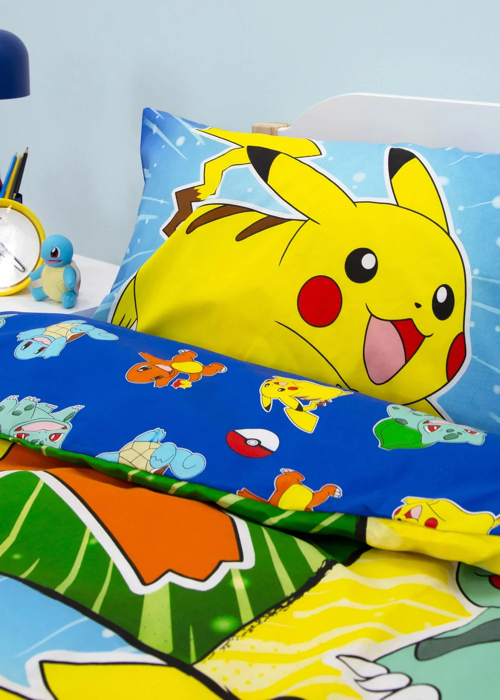 Pokemon Blue Retro Polycotton Duvet Cover Set - Single Image 4