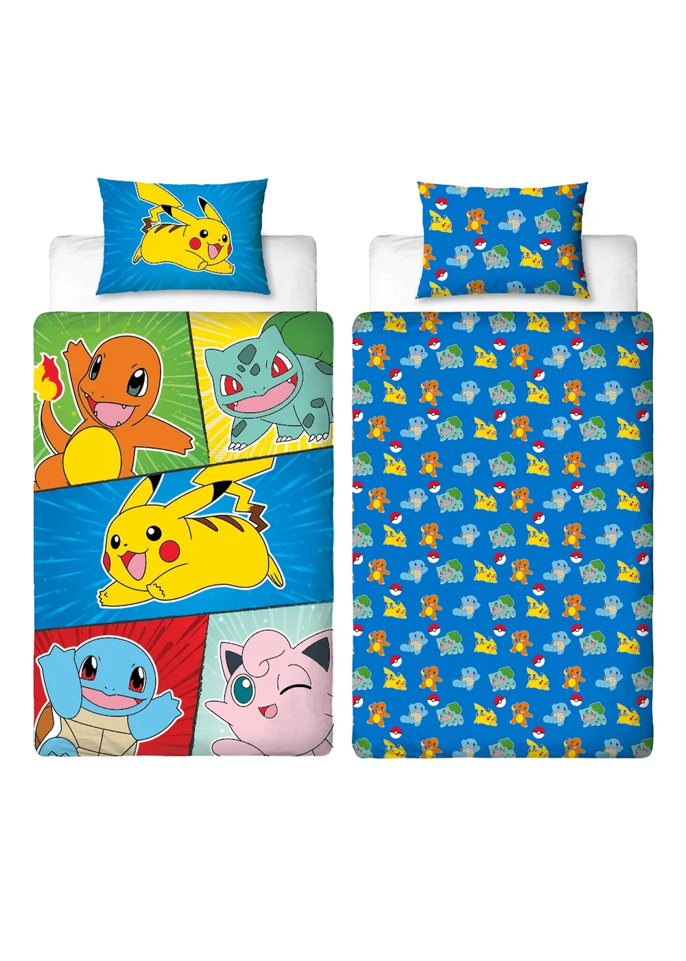 Pokemon Blue Retro Polycotton Duvet Cover Set - Single Image 5