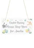 Personalised Momento Company White Easter Bunny Stop Here Wooden Sign - One Size Image 1