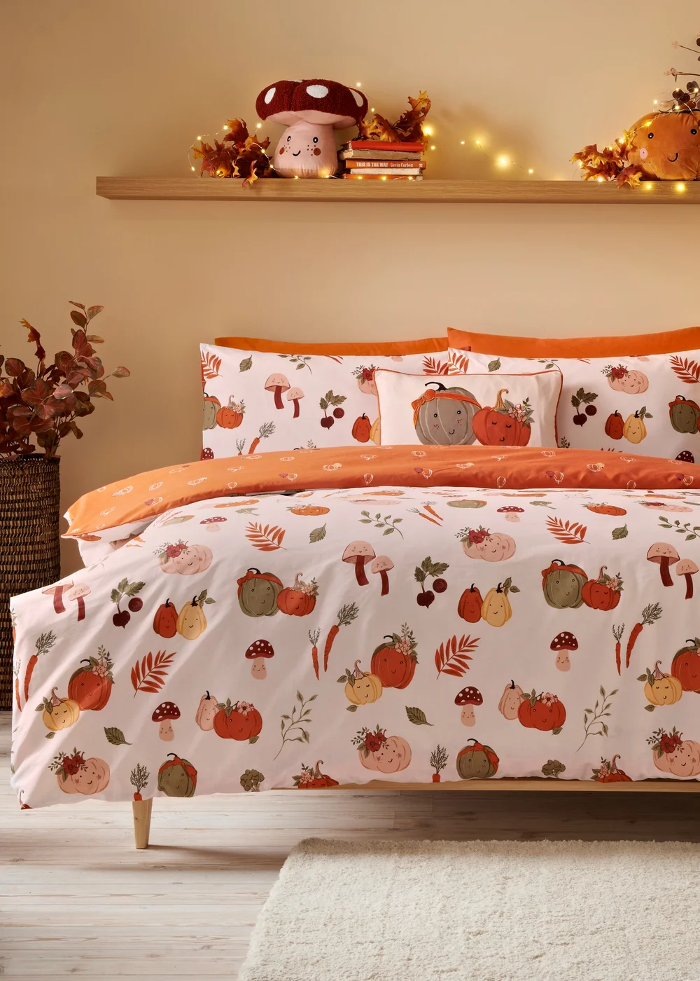 Cream Pumpkin Duvet Set - Single Image 1