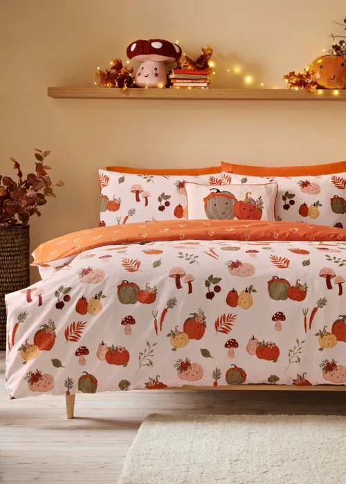 Cream Pumpkin Duvet Set - Single Image 1