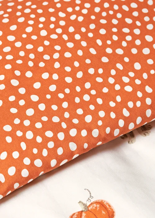 Orange Pumpkin Dog Duvet Set - Single Image 3