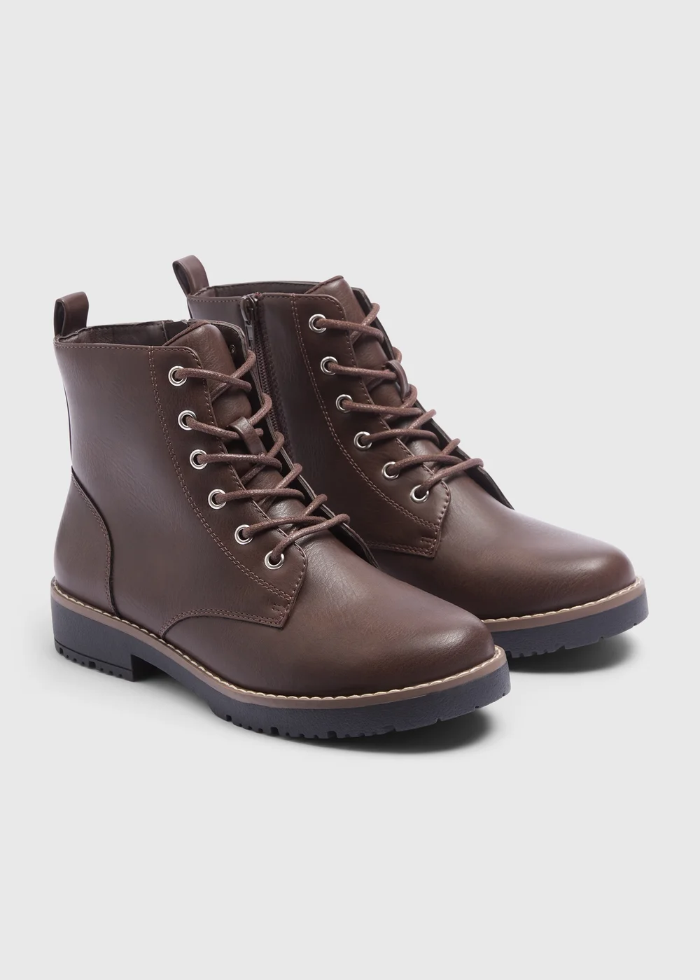 Soleflex Brown Lace Up Boots - 6 Image 1