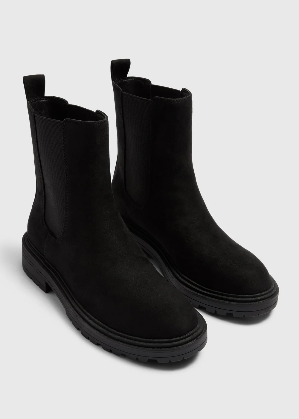 Black Suede Cleated Chelsea Boots - Size 3 Image 1