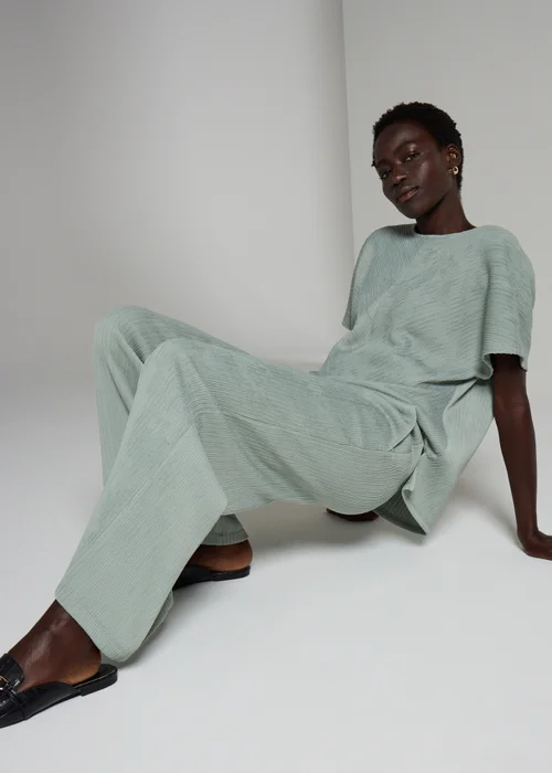 Et Vous Sage Plisse Co Ord Trousers - 8/L29 Image 1