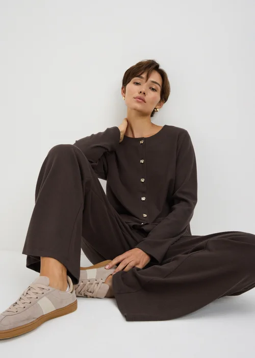 Chocolate Brown Co Ord Trousers - 26/L29 Image 2