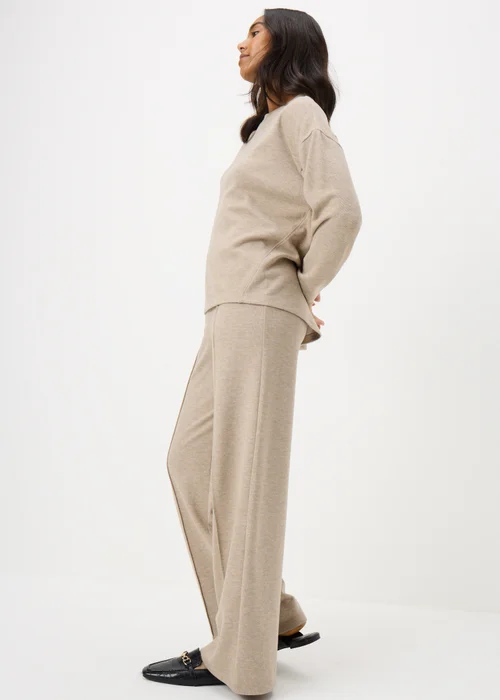 Beige Soft Touch Co Ord Trousers - Size 24 29 leg Image 1