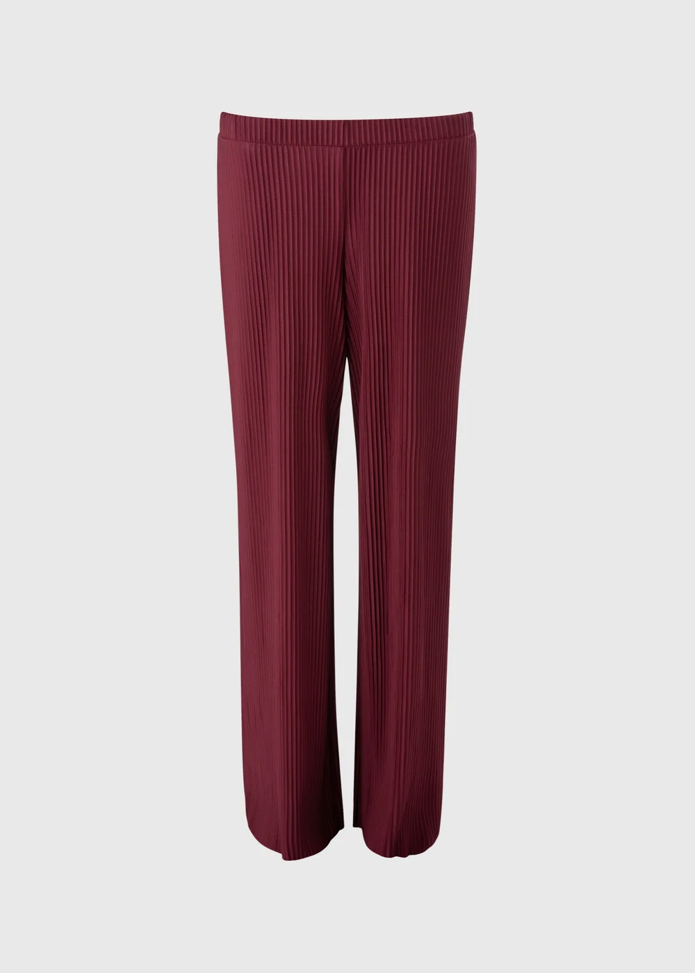 Burgundy Woven Plisse Co Ord Trousers - 22/L33 Image 2