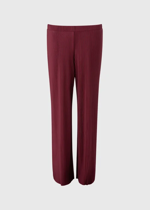 Burgundy Woven Plisse Co Ord Trousers - 22/L33 Image 2
