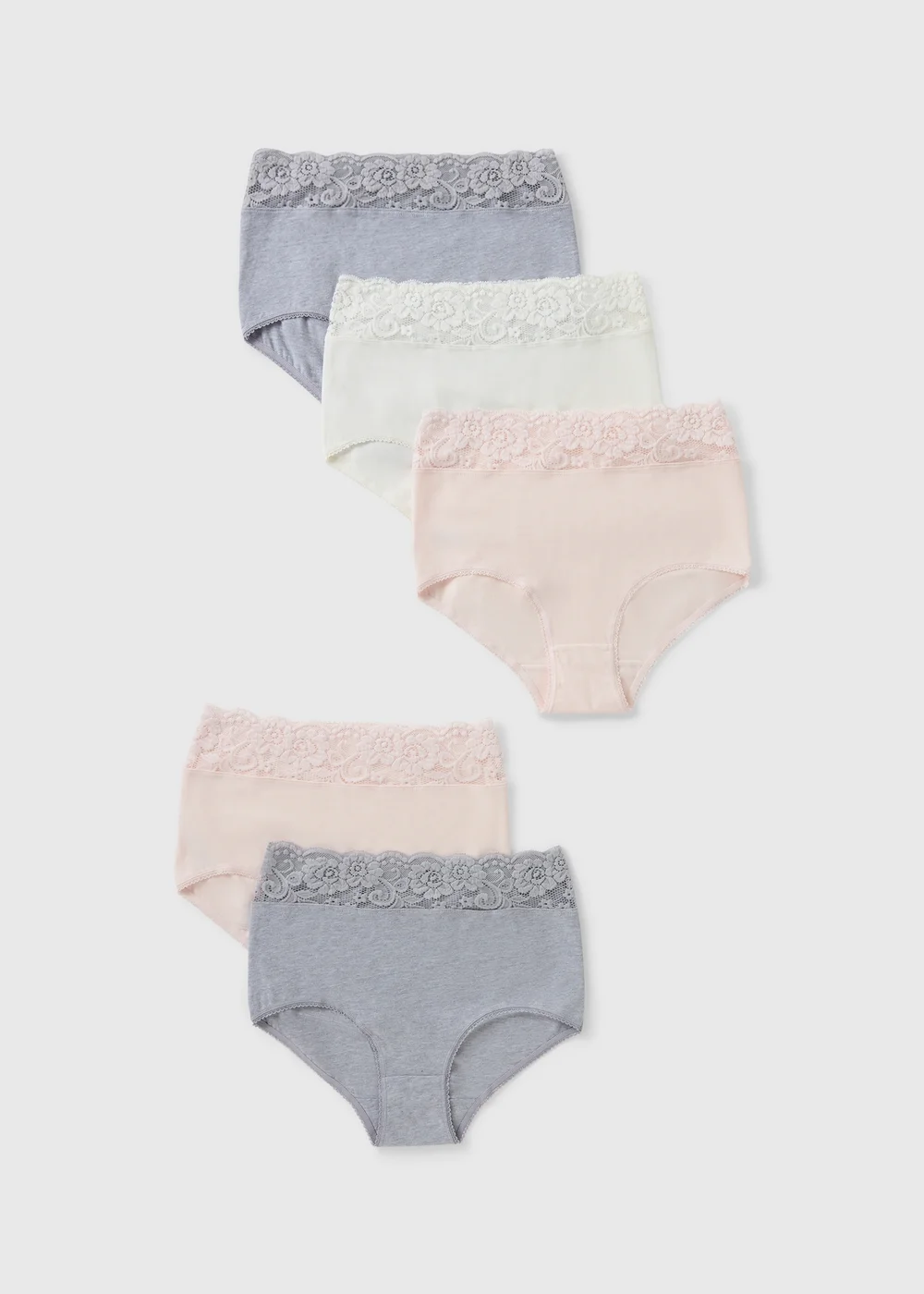 5 Pack Multicolour Lace Trim Full Knickers - 8 Image 1