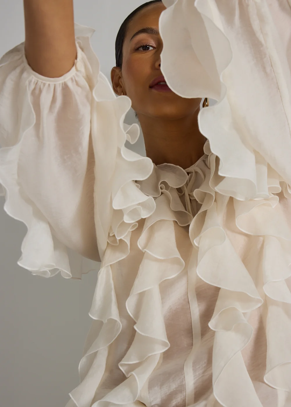 Et Vous Cream Frill Blouse - 8 Image 2