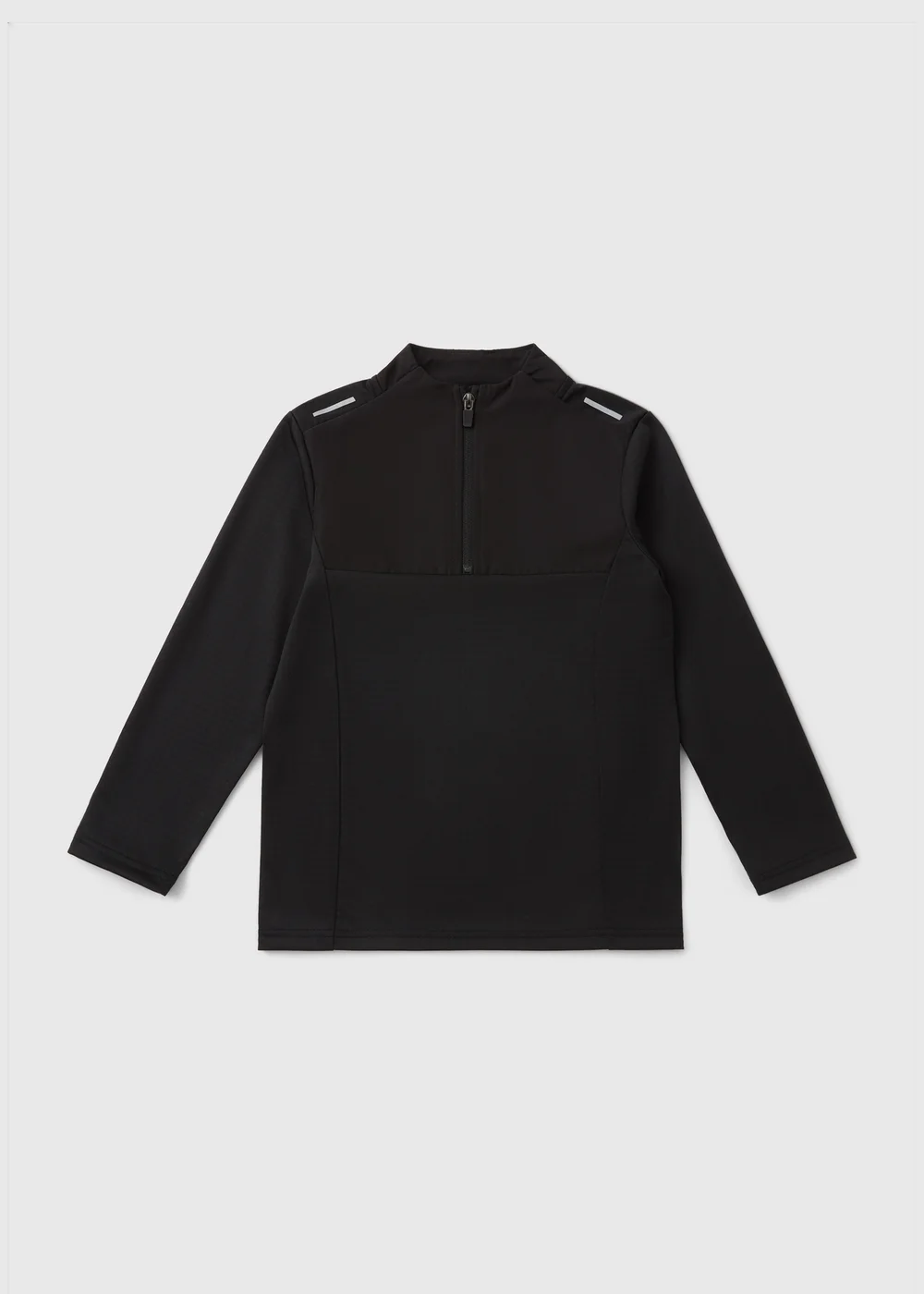 Boys Black Sport Half Zip Co Ord Top (7-15yrs) - 7 Yrs Image 1