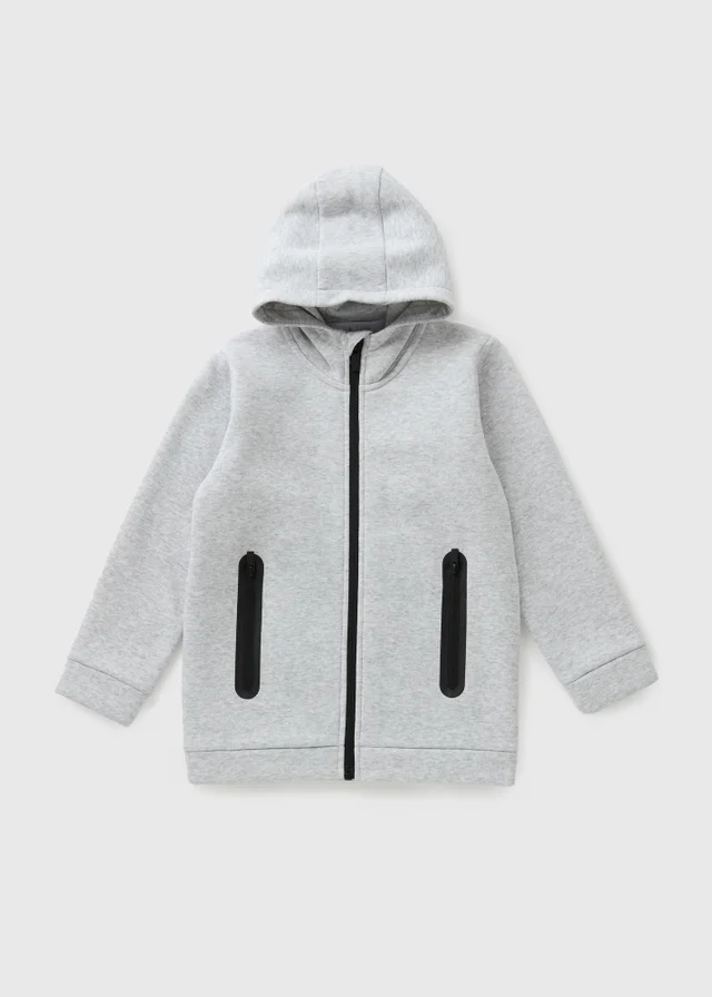 Souluxe Boys Grey Sports Zip Up Hoodie (7-15yrs)