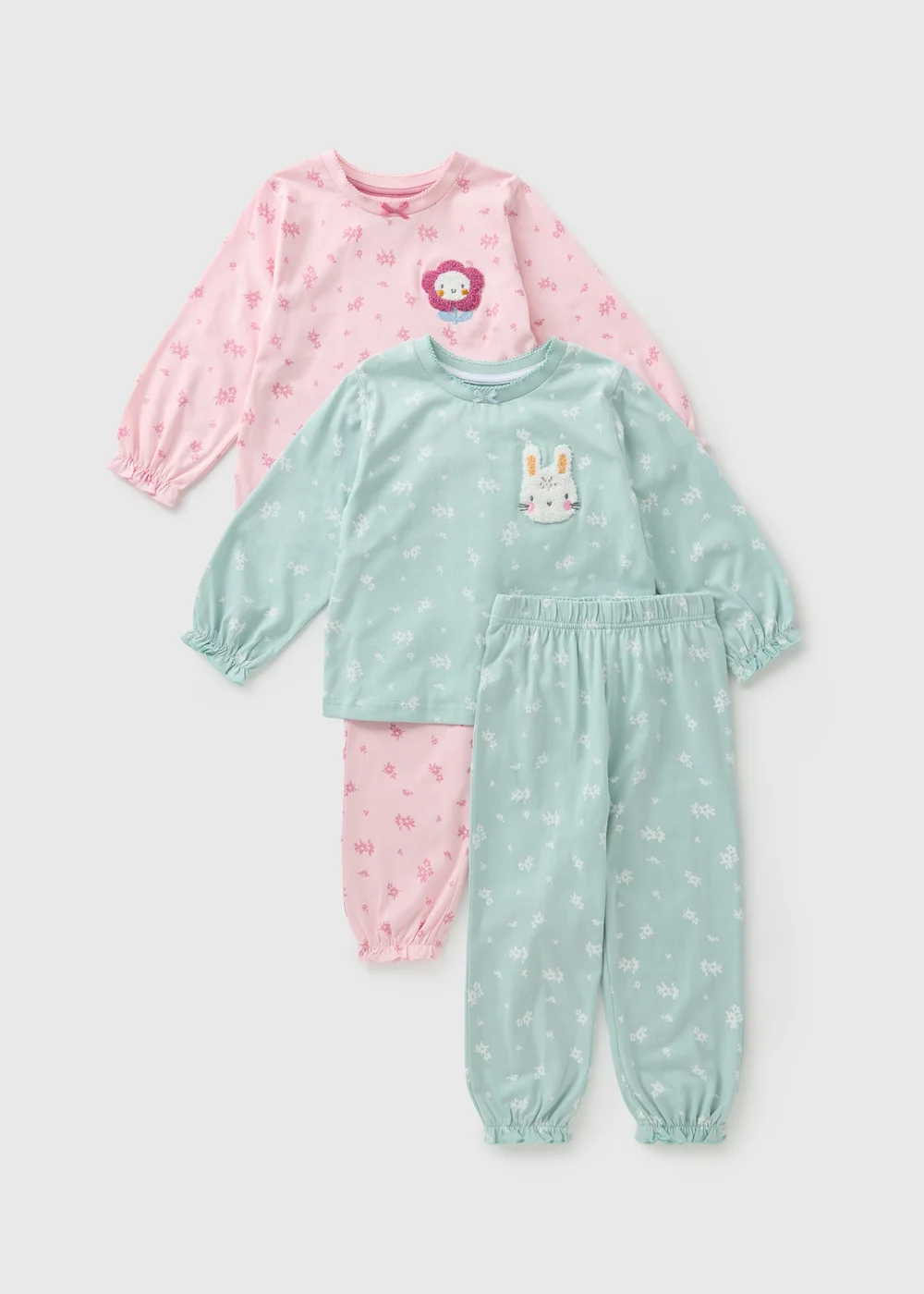 2 Pack Girls Pink Woodland Pyjama Set (1-7yrs) - 1 half year to 2 Image 1