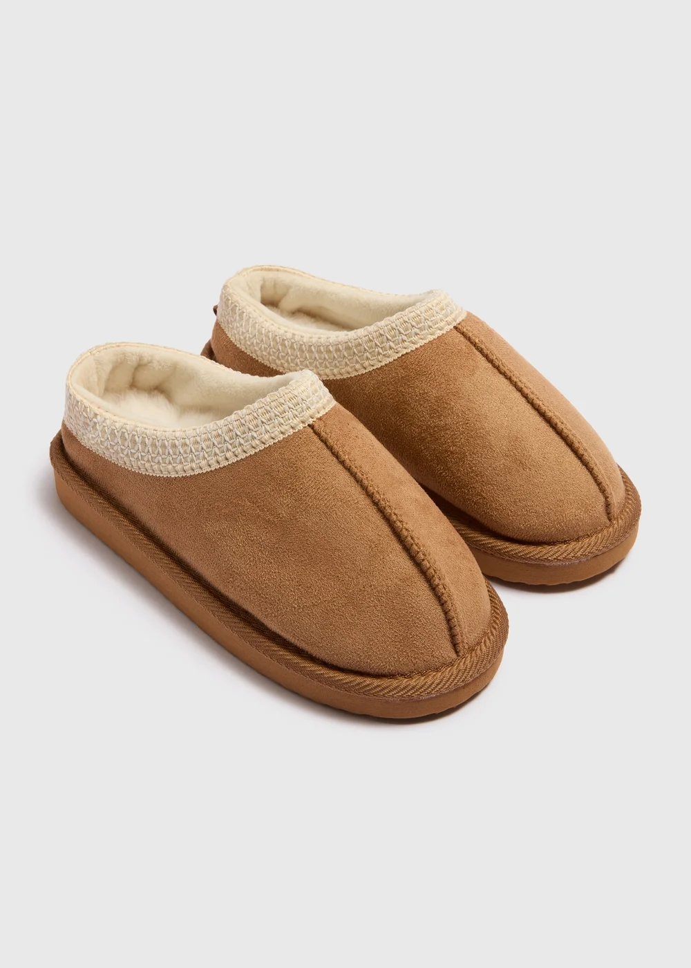 Girls Tan Trim Snug Mules (Younger 10-Older 5) - 1 Image 1