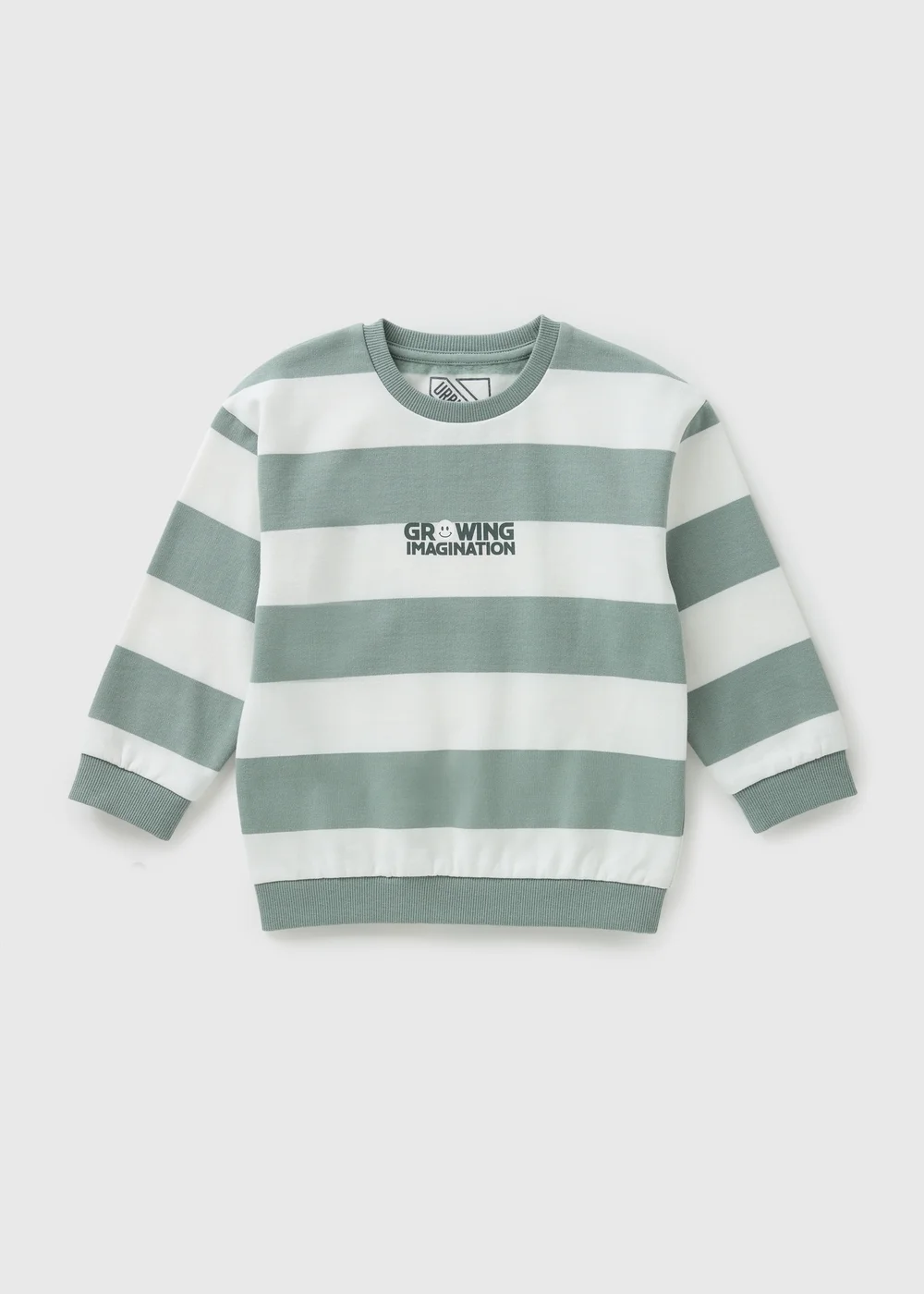 Boys Sage Stripe Growing Imagination Sweatshirt (1-7yrs) - 1-1.5 Yrs Image 1
