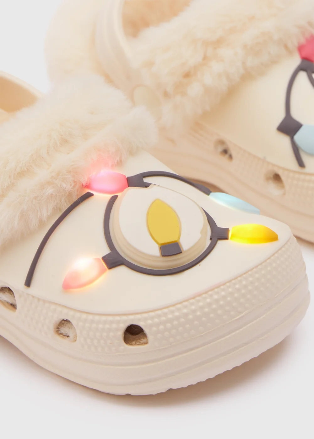 Girls Beige Fairy Lights Warm Lined Clogs (Younger 4/5-Older 5/6) - Size 1 - 2 Image 2