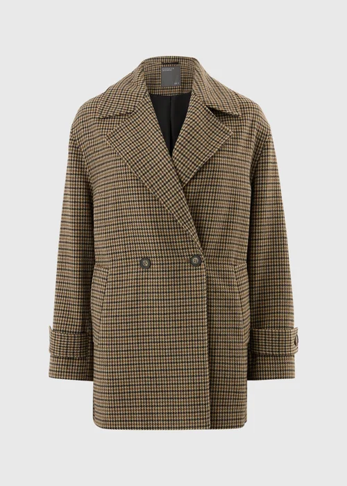 Brown Check Pea Coat - 8 Image 4