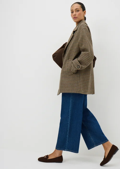 Brown Check Pea Coat - 8 Image 3