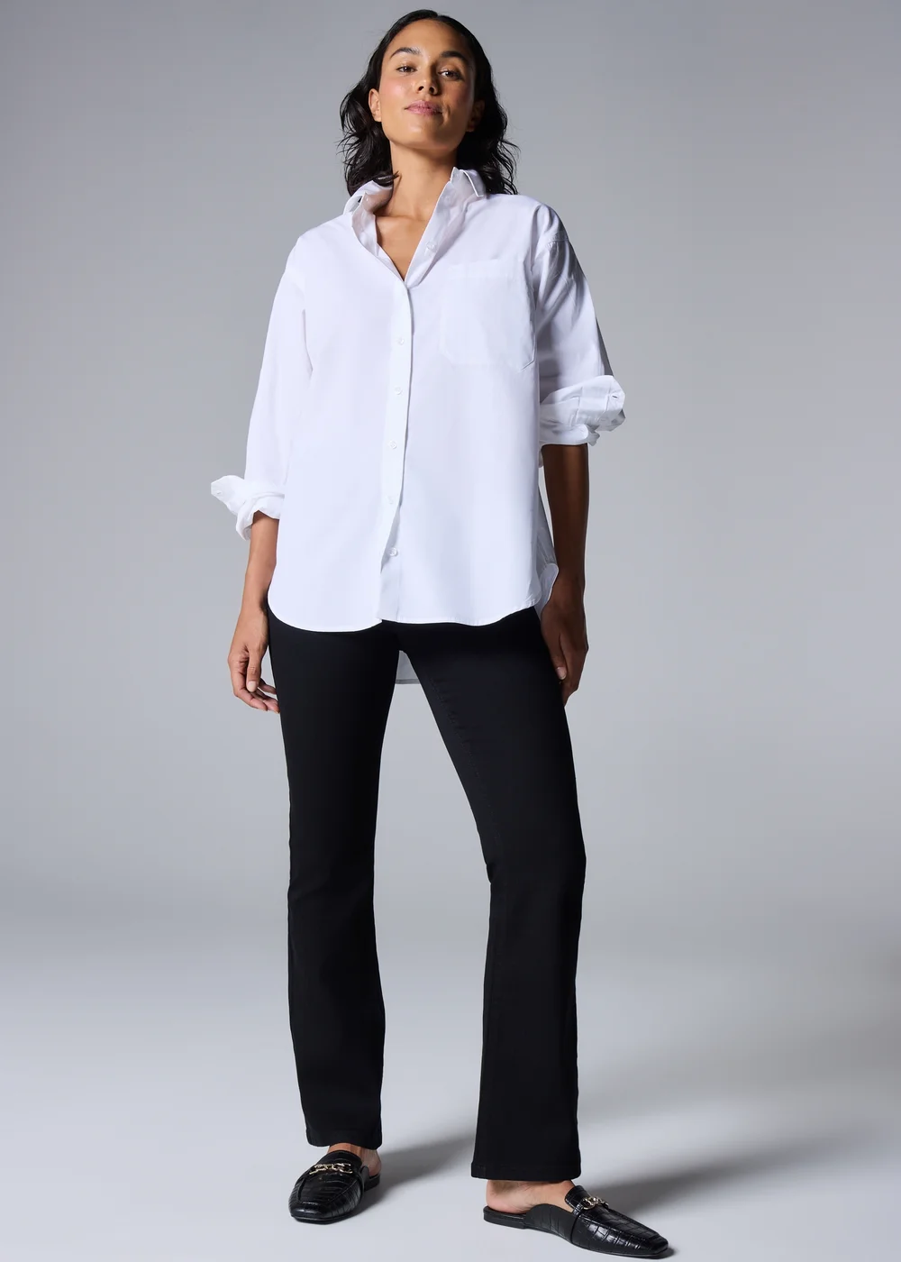 Black Bootcut Mid Rise Jeans - 8/L29 Image 1