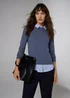 Et Vous Blue 2 In 1 Knitted Jumper & Shirt - 12 Image 1