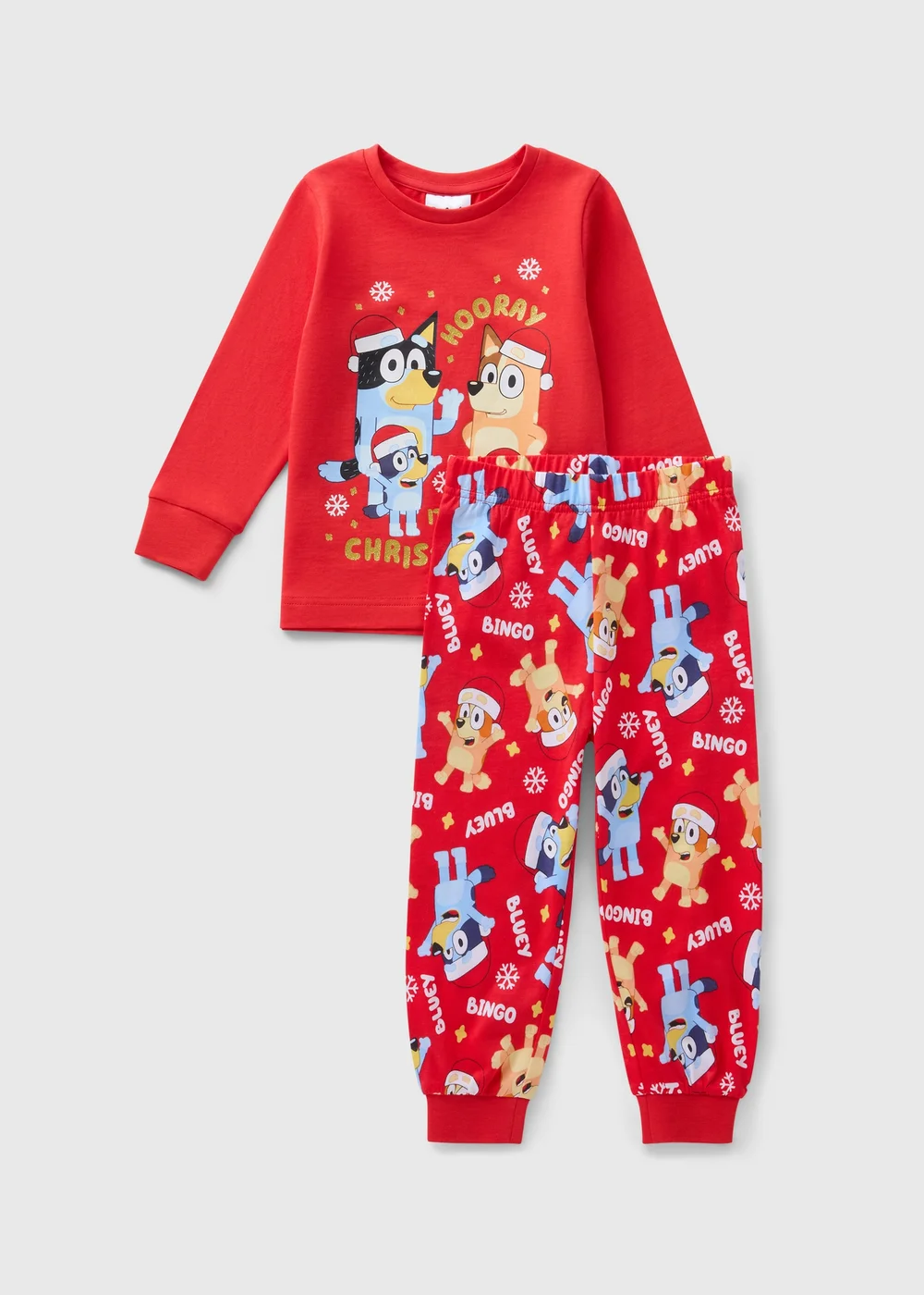 Bluey Red Christmas Pyjama Set (1-7yrs) - 1 half year to 2 Image 1