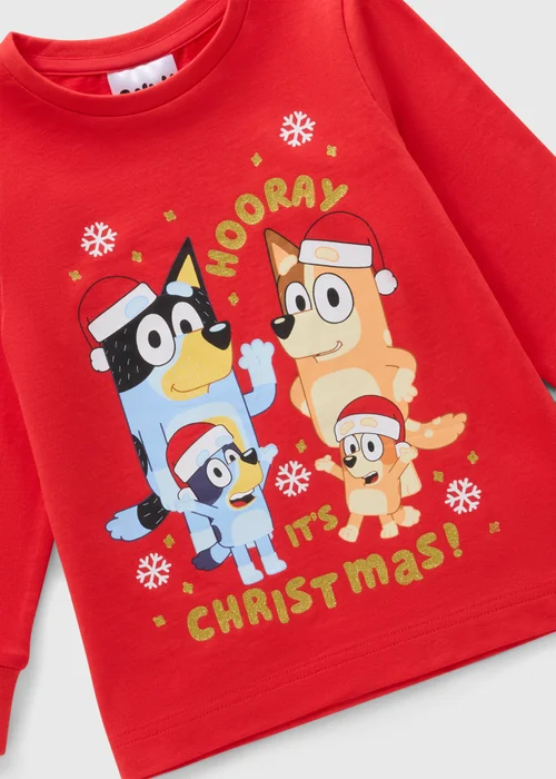 Bluey Red Christmas Pyjama Set (1-7yrs) - 1 half year to 2 Image 2