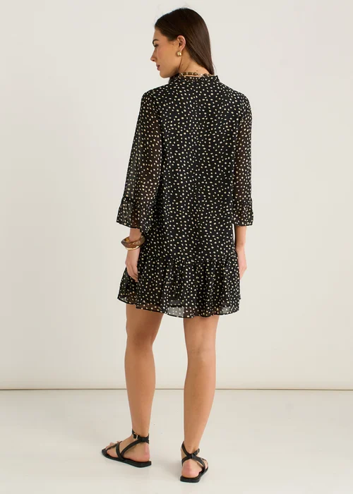 Gini London Black Animal Spot Shirt Mini Dress - 8 Image 2