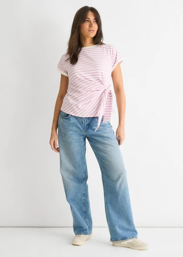 Gini London Pink Stretch Stripe Top