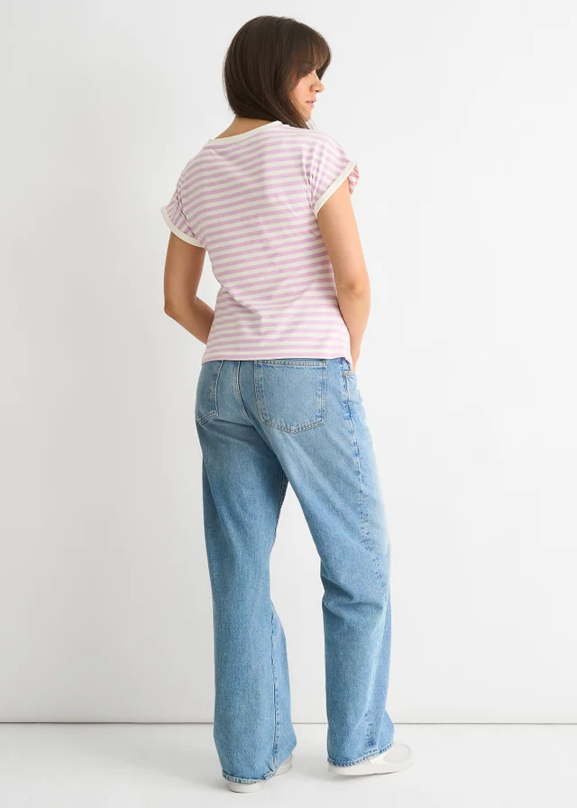 Gini London Pink Stretch Stripe Top