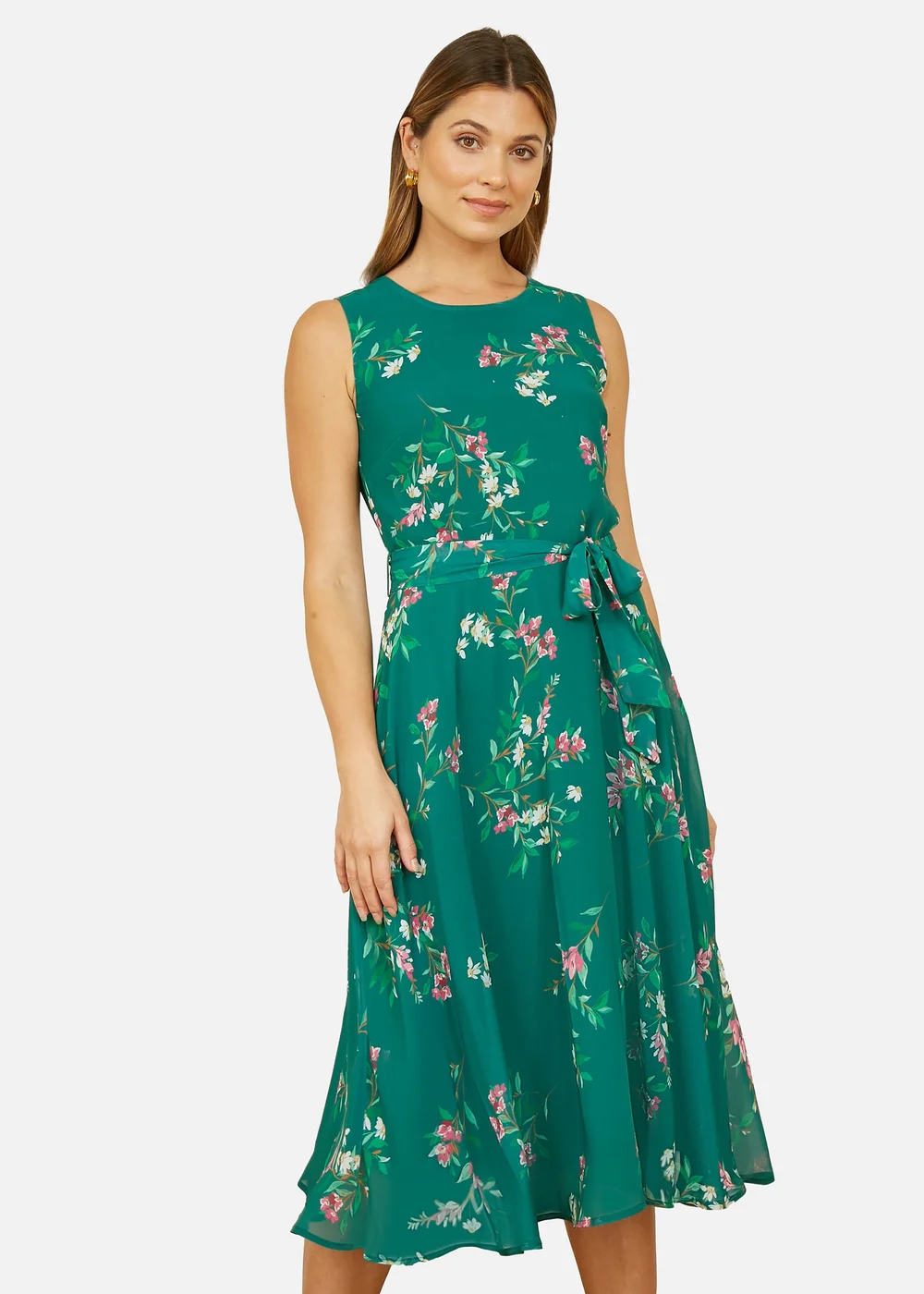 Yumi Green Daisy Print Skater Dress - 8 Image 1