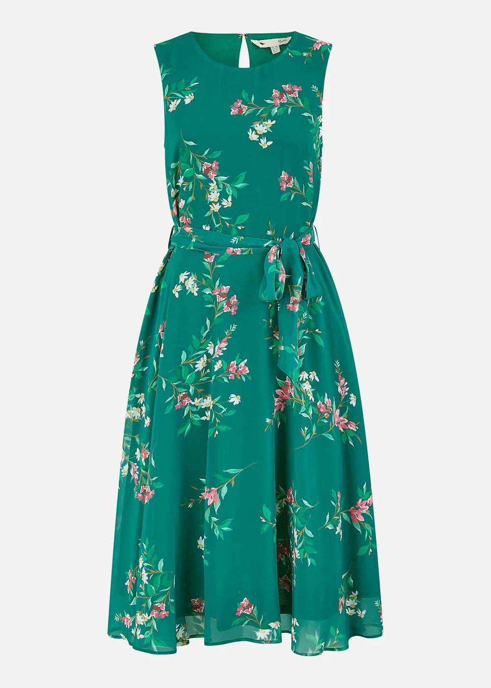 Yumi Green Daisy Print Skater Dress - 8 Image 3