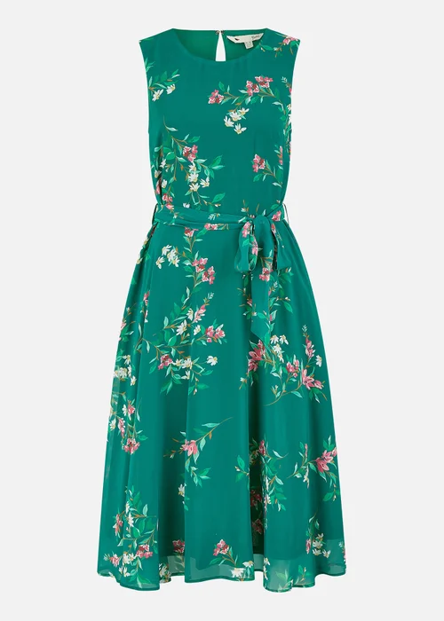 Yumi Green Daisy Print Skater Dress - 8 Image 3
