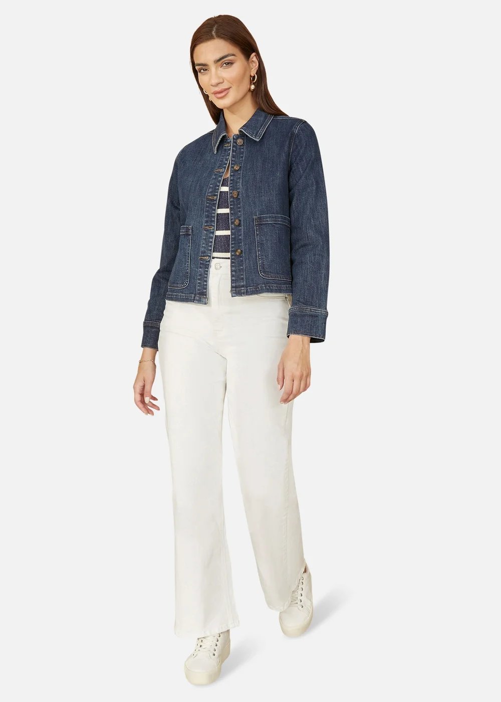 Yumi Blue Denim Jacket With Patch Pockets - 14 Image 1