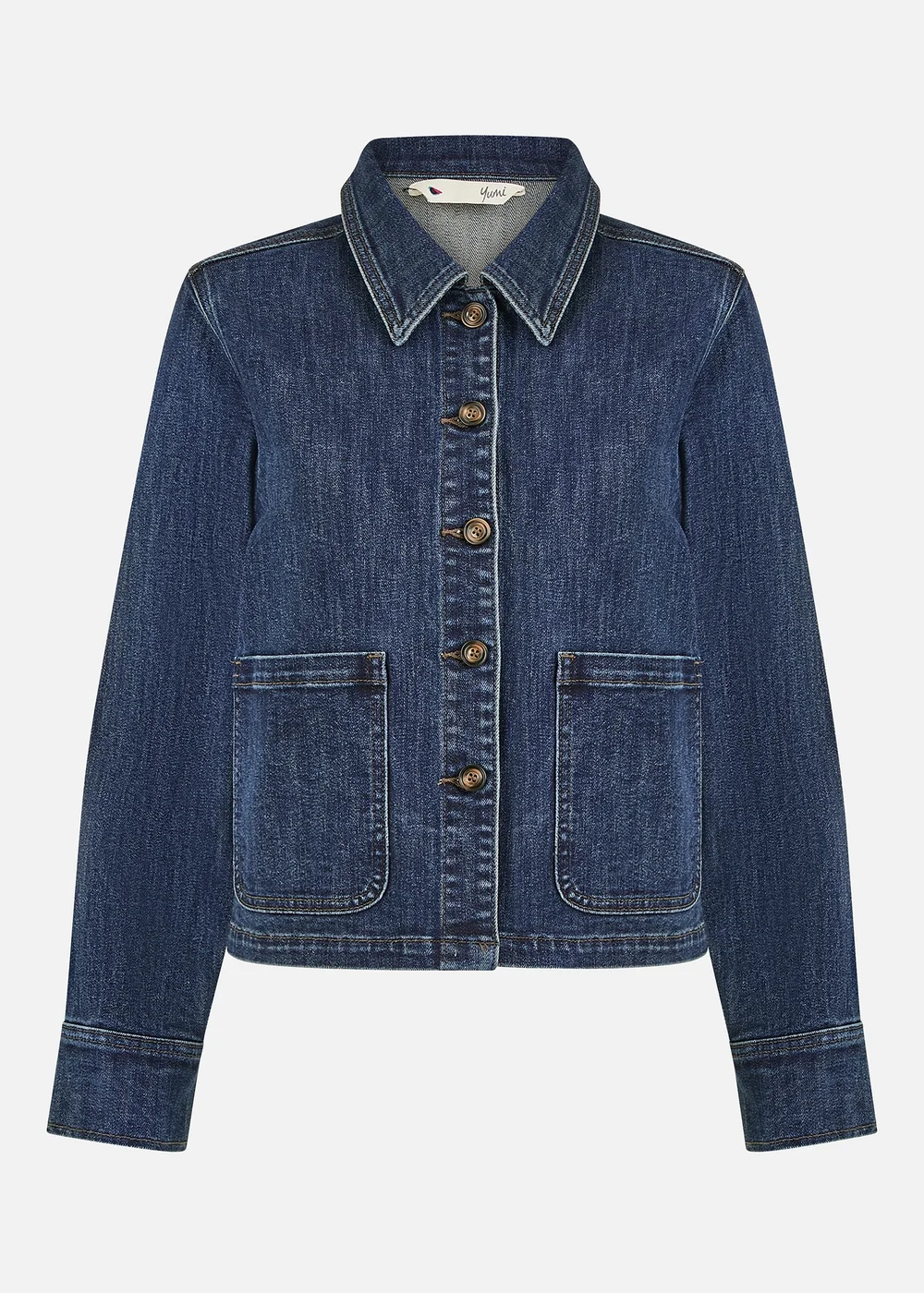 Yumi Blue Denim Jacket With Patch Pockets - 14 Image 2
