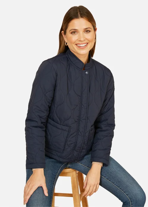 Yumi Navy Quilted Short Jacket - 8 Image 1