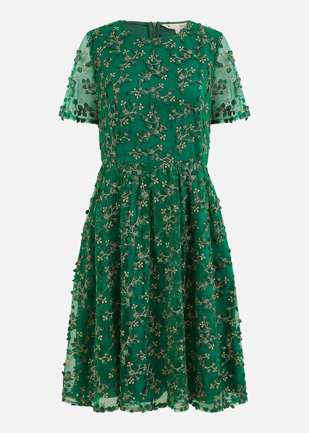Yumi Green Embroidered Floral Skater Dress - 20 | Matalan Yumi Green Embroidered Floral Skater Dress - 20 | Matalan