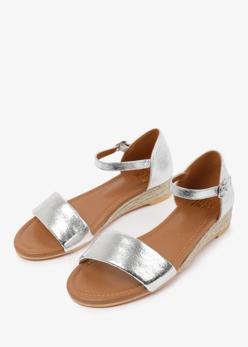Where's That From Metallic Silver Eleanor Low Wedge Shoes - 3 Image 3