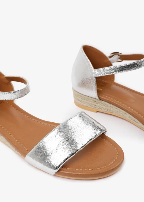 Where's That From Metallic Silver Eleanor Low Wedge Shoes - 3 Image 4
